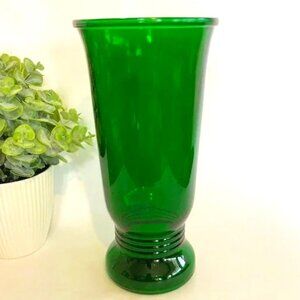 Vintage Napco Vase Forest Green Glass made in Cleveland Ohio